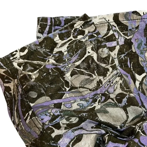 Pilcro The Wanderer Camo Multicolor Jeans Green Cream Purple Metallic Size 32T - Picture 8 of 16